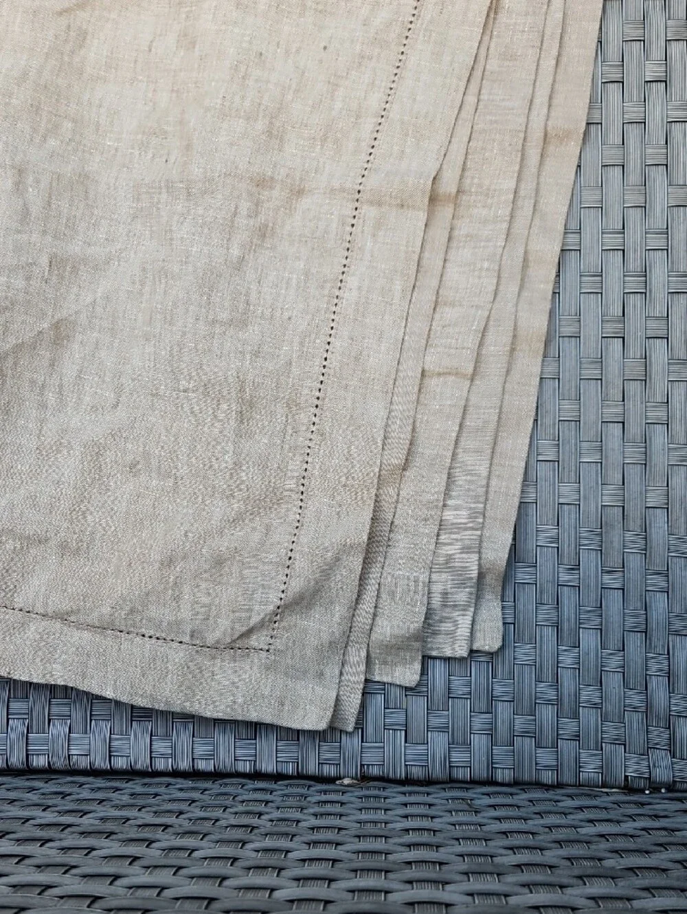 New  Noble Excellence Luxury  Set Of 6  Hemstitch Linen Dinner Napkins